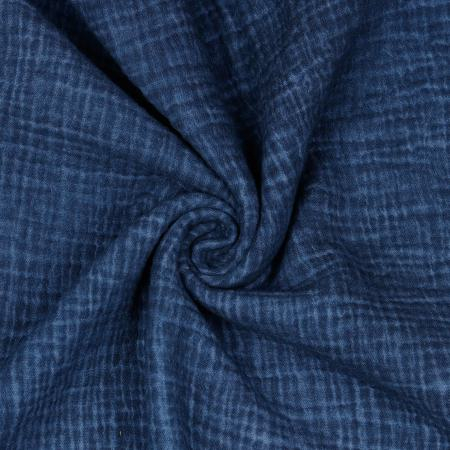 Musselin Double Gauze stone washed blau