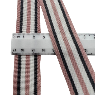 Band 25 mm gestreift beige, braun, weiß