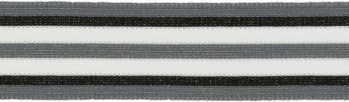 Band 25 mm gestreift grau, schwarz, weiß