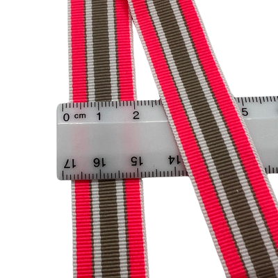 Ripsband 20mm weiß, pink, braun
