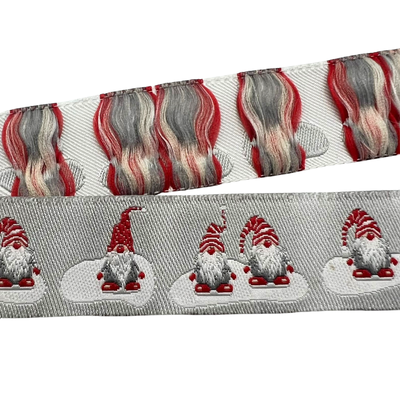 Webband 20mm Muster Weihnachtszwerge
