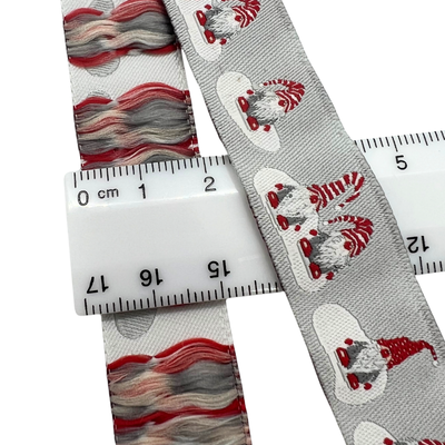 Webband 20mm Muster Weihnachtszwerge