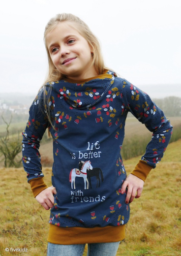 SWAFING • Jersey Panel Happy Together Bienvenido Colorido blau