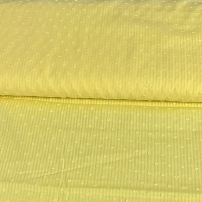 Baumwoll Voile mit aufgestickten Punkten in gelb