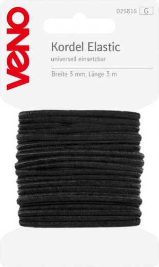 Veno Elastic Kordel SB 3,0mm schwarz