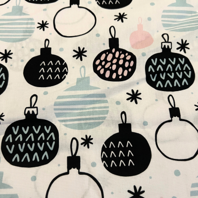 Baumwollstoff - Christbaumkugeln
