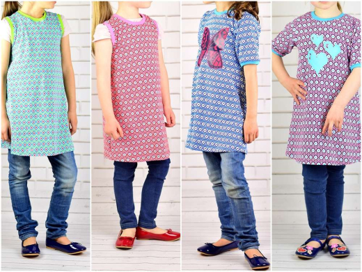 Lillesol & Pelle Papierschnittmuster Kinder No. 2 Tunika-Kleid  • Gr. 80 - 164