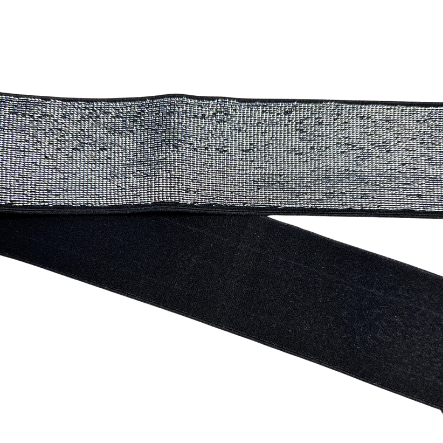 1,2m Reststück - Gummiband glitzernd 40mm schwarz (fb.801)