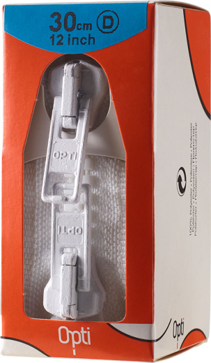 P60 SB-BOX Zweiwegereißverschluß teilbar, 80cm (Fb. 09 weiß)