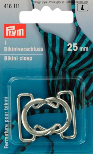 Bikiniverschluss 25mm silber