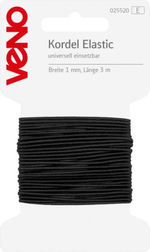 Veno Kordel Elastic 1mm schwarz