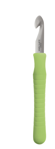 10,00mm Wollhäkelnadel Pony easy Grip, 15cm mit grünen Griff