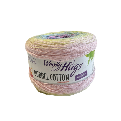 Woolly Hugs BOBBEL cotton 200g  (Fb.32 - altrosa/hellblau/grün/rosa)