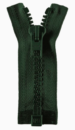Reißverschluss dunkelgrün 30cm - teilbar