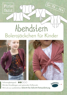 Firlefanz - Papierschnittmuster - Abendstern Bolerojäckchen für Kinder