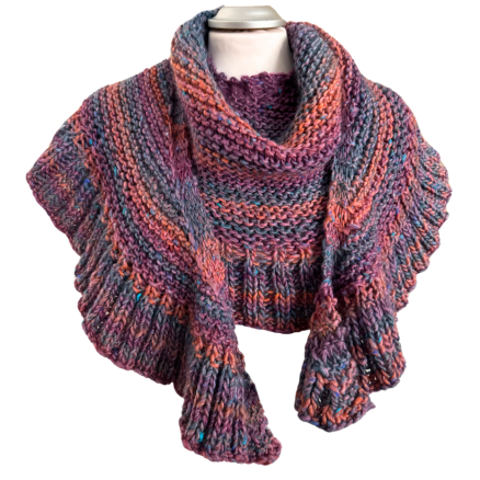 Stricktuch - halbrundes Tuch aus der Azteca Tweed