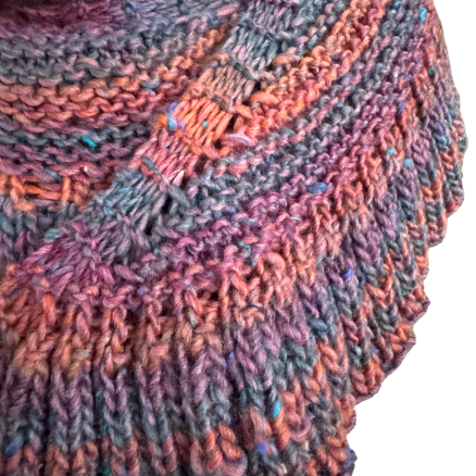Stricktuch - halbrundes Tuch aus der Azteca Tweed