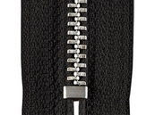 Reißverschluss schwarz - silber 12cm - nicht teilbar