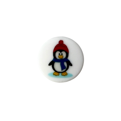 Kunststoffknopf 15mm Öse Pinguin