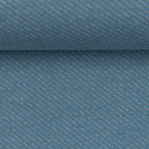 Serge, Jacquard Jersey - diagonale Streifen blau