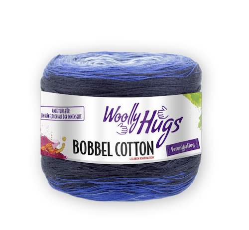 Woolly Hugs BOBBEL cotton 200g  (Fb.24 - hellblau/royal/dunkelblau)