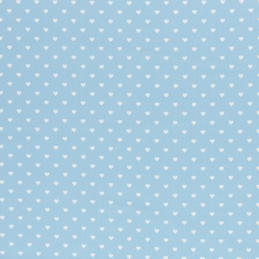 Kim Baumwolle blau mit weißen Herzen