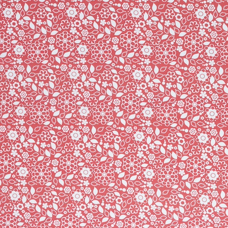 Kim Baumwolle rot mit Blumenwiese