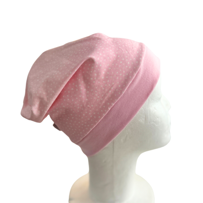 Beanie Sommermütze rosa Punkte Gr. S