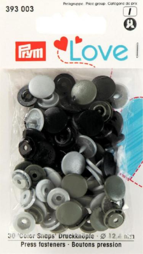 Druckknopf Color Snaps, Prym Love, 12,4mm, grau (393003)