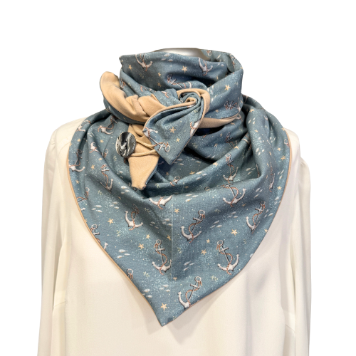 Dreieckstuch Anker mit Fischen