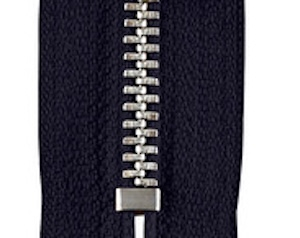 Reißverschluss marine (fb.210) - silber 12cm - nicht teilbar