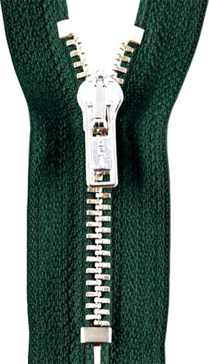 Reißverschluss dunkelgrün (fb.461) - silber 12cm - nicht teilbar