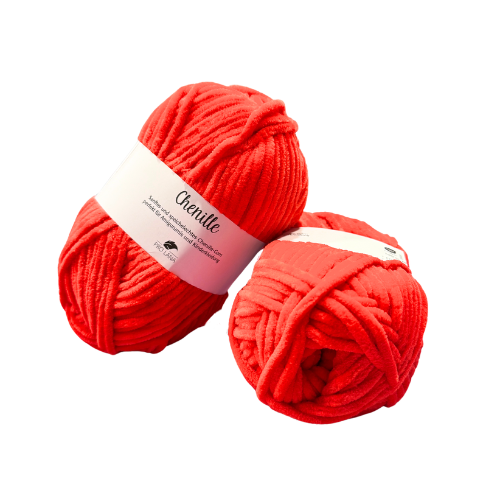 Pro Lana Chenille Garn - uni rot (30)