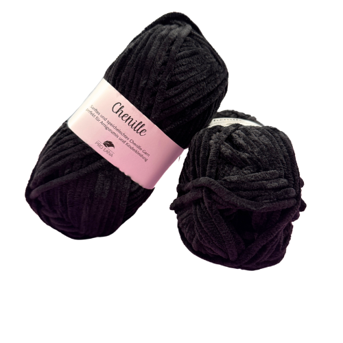 Pro Lana Chenille Garn - uni schwarz (99)