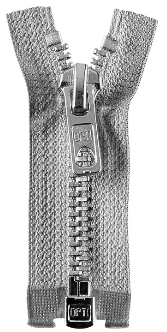 Reißverschluss grau (fb.04) - silber 60cm - teilbar