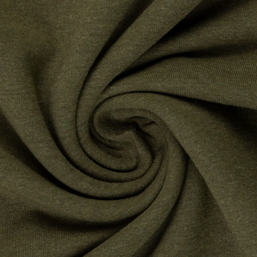 50cm Reststück - Eike melange -  Sweat angeraut - khaki
