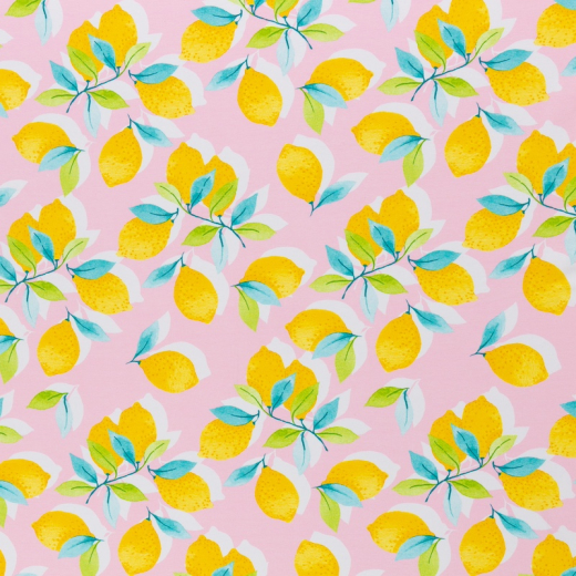 105cm Reststück - Sun and Lemon Rosa Zitronen