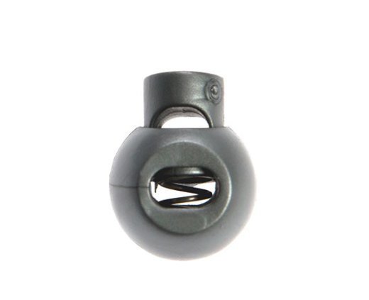 Kordelstopper 1-loch KST 18mm rund silbergrau