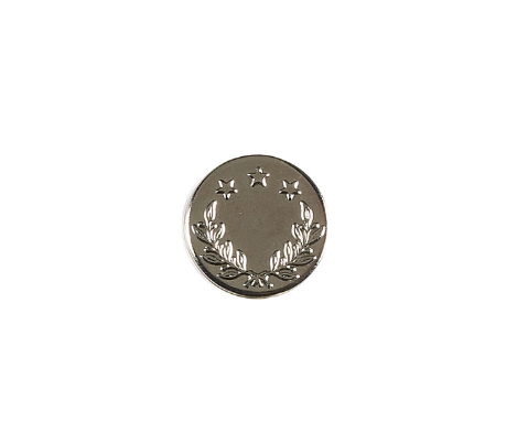 Jeansknopf Metall 17mm - silber - Lorbeerkranz