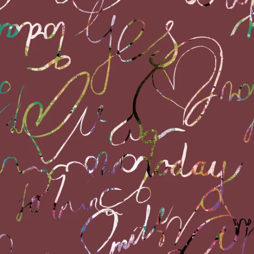 Softshell - rainy Print - Schrift bordeaux