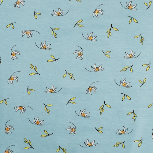 Baumwolljersey Lili dusty blue - Folien Print