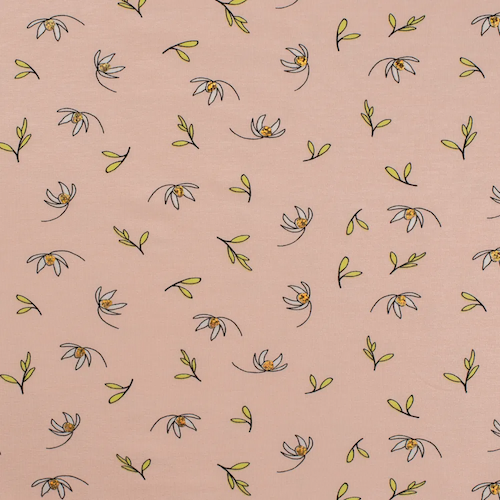 Baumwolljersey Lili dusty pink - Folien Print