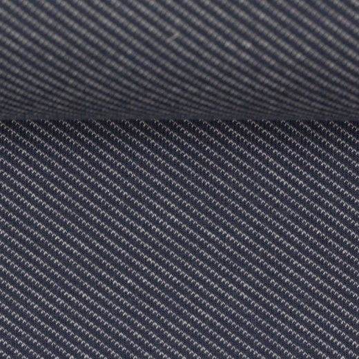 Serge, Jacquard Jersey - diagonale Streifen dunkelblau