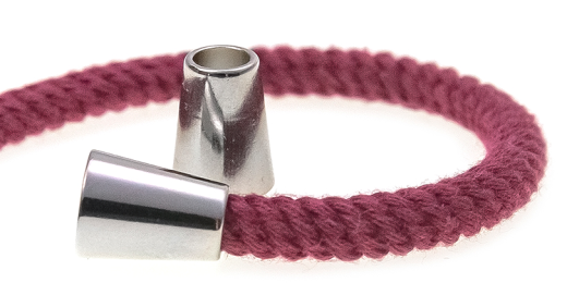 Kordelenden klein konisch silber 6 mm (2 Stück)
