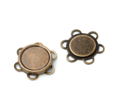 Magnet-Annähknopf in altmessing - 25 mm