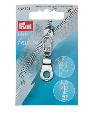 Fashion-Zipper, Öse, silberfarben