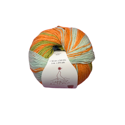 Laines du Nord- Summer Sock (Fb.107-hellblau/orange/grün)