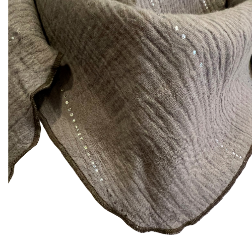 Musselindreieckstuch in olive mit Glitzer