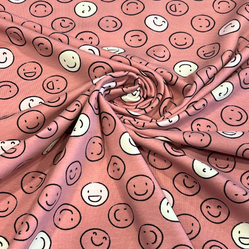 Glow in the dark Smileys - Jersey - altrosa