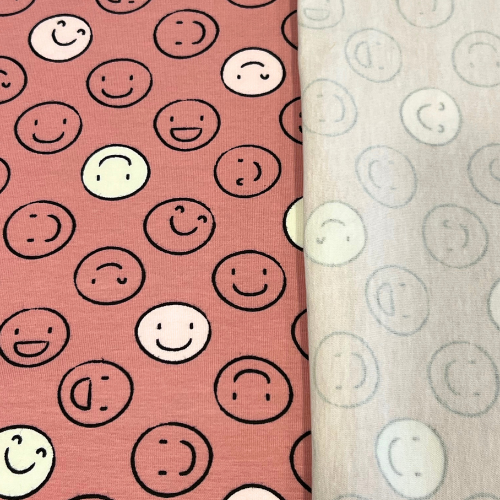 Glow in the dark Smileys - Jersey - altrosa